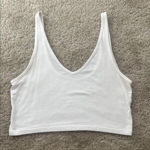PacSun White Cropped Sleeveless Tank Top